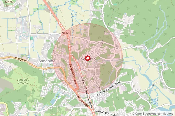 Map showing approximate area covered by Pincode 403501 — Porvorim S.O, North Goa