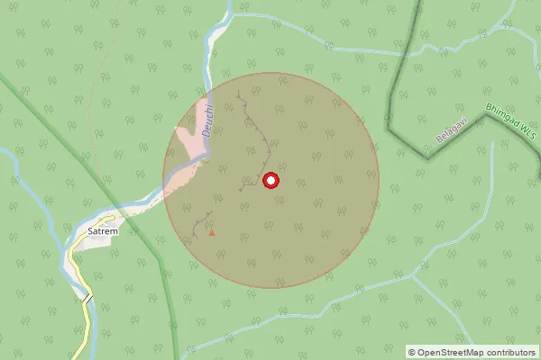 Map showing approximate area covered by Pincode 403506 — Valpoi S.O, North Goa