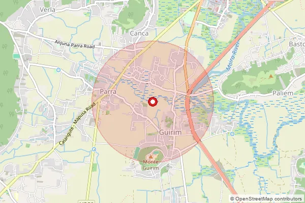 Map showing approximate area covered by Pincode 403507 — Mapusa I.E. S.O, North Goa