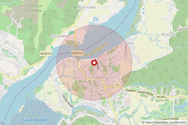 Map showing approximate area covered by Pincode 403517 — Siolim S.O, North Goa