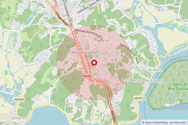 Map showing approximate area covered by Pincode 403521 — Secretariat S.O (North Goa), North Goa