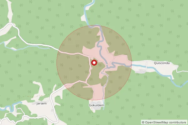 Map showing approximate area covered by Pincode 403703 — Gocoldem B.O, South Goa