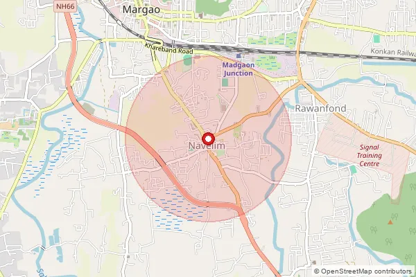 Map showing approximate area covered by Pincode 403707 — Navelim S.O, South Goa