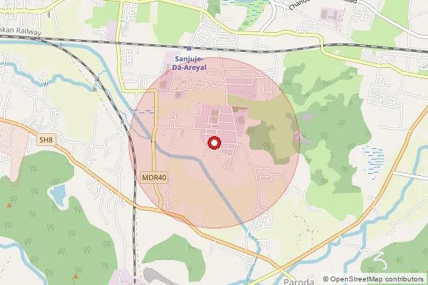 Map showing approximate area covered by Pincode 403709 — Curtorim S.O, South Goa