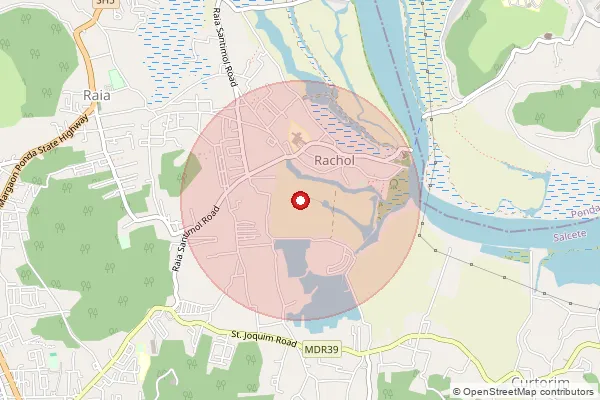 Map showing approximate area covered by Pincode 403719 — Sem Rachol  Soso S.O, South Goa