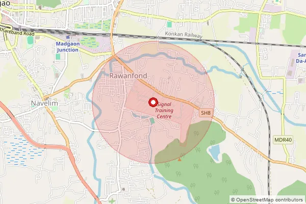 Map showing approximate area covered by Pincode 403729 — Navelim Camp S.O, South Goa