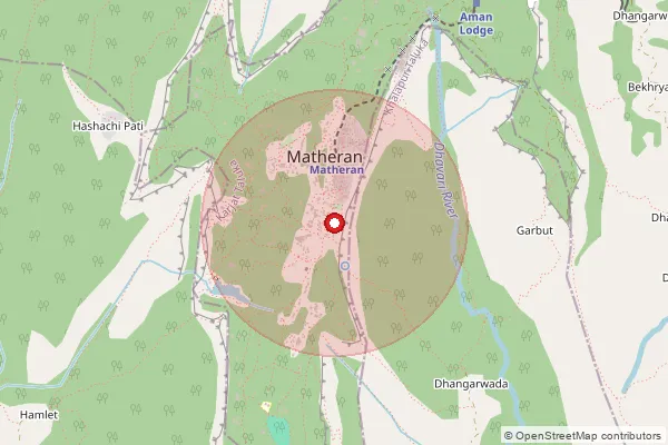 Map showing approximate area covered by Pincode 410102 — Matheran S.O, Raigad