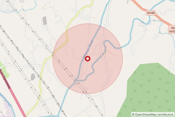 Map showing approximate area covered by Pincode 410201 — Kondivade B.O, Raigad