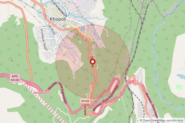 Map showing approximate area covered by Pincode 410204 — Khopoli Power House S.O, Raigad