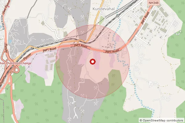 Map showing approximate area covered by Pincode 410206 — Panvel H.O, Raigad