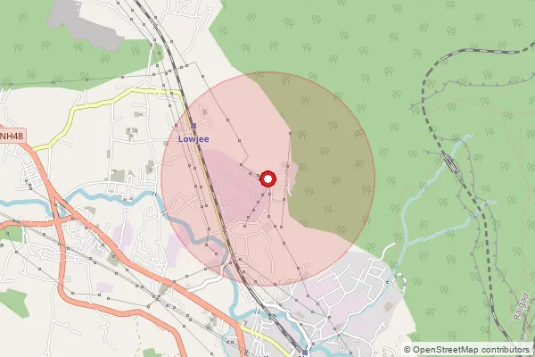 Map showing approximate area covered by Pincode 410216 — Jagdish Nagar S.O, Raigad