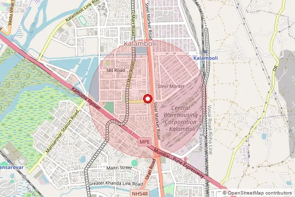 Map showing approximate area covered by Pincode 410218 — Kalamboli Node S.O, Raigad