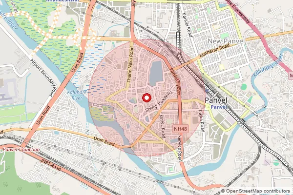 Map showing approximate area covered by Pincode 410221 — Shirdhon B.O, Raigad