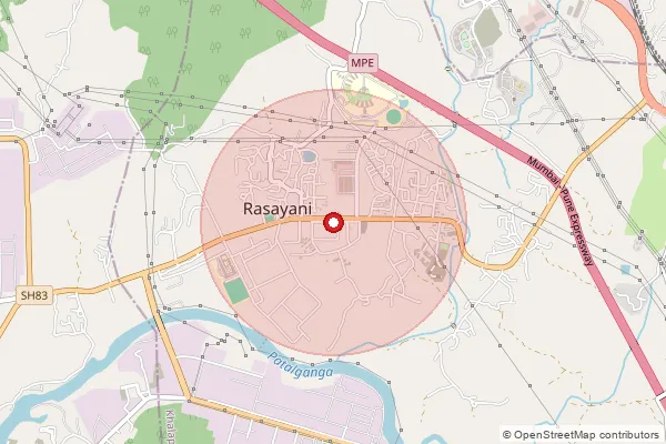 Map showing approximate area covered by Pincode 410222 — Mohopada S.O, Raigad