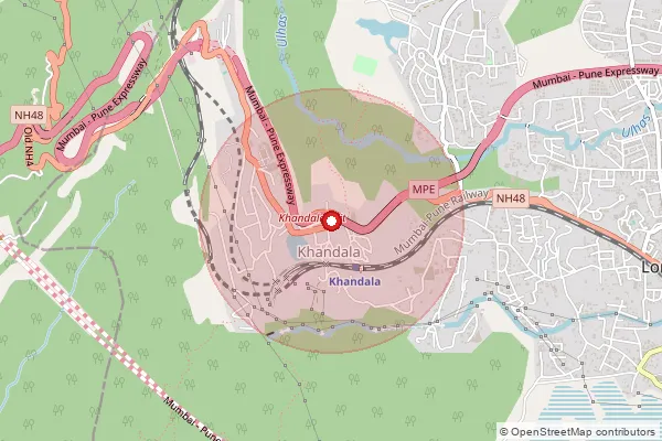 Map showing approximate area covered by Pincode 410301 — Khandala S.O, Pune