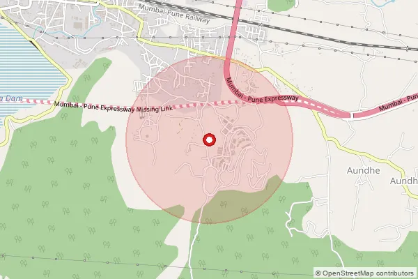 Map showing approximate area covered by Pincode 410401 — Udhewadi, Pune