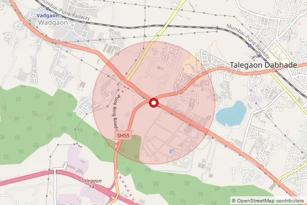 Map showing approximate area covered by Pincode 410405 — Karanjgaon B.O, Pune