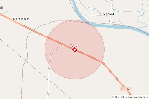 Map showing approximate area covered by Pincode 410406 — Shivali B.O, Pune