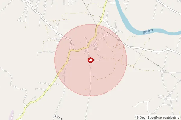Map showing approximate area covered by Pincode 410501 — Bhose B.O, Pune