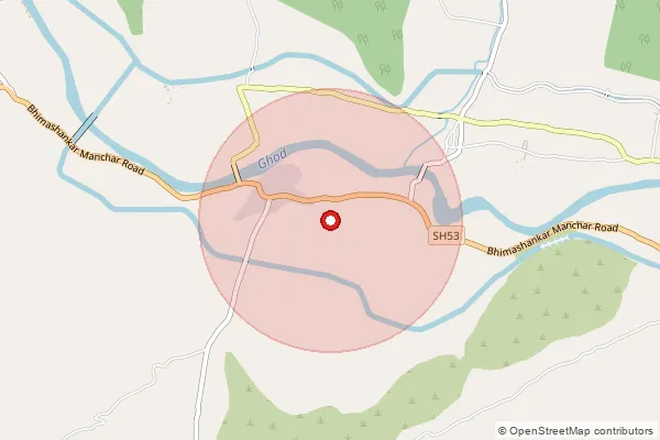 Map showing approximate area covered by Pincode 410516 — Gangapur Kh B.O, Pune