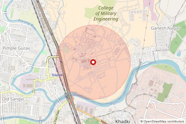 Map showing approximate area covered by Pincode 411031 — C M E S.O, Pune