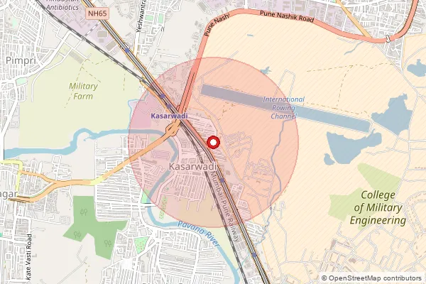 Map showing approximate area covered by Pincode 411034 — Kasarwadi S.O, Pune