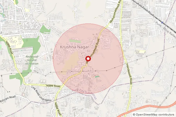 Map showing approximate area covered by Pincode 411060 — Mohamadwadi S.O, Pune