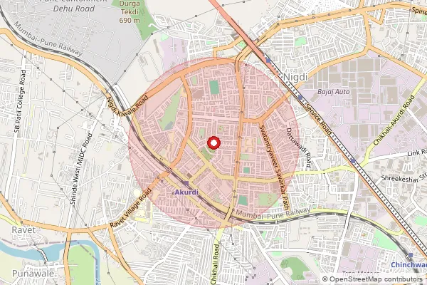 Map showing approximate area covered by Pincode 411062 — Chikhali S.O, Pune