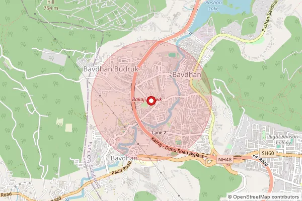 Map showing approximate area covered by Pincode 411071 — Bavdhan So, Pune