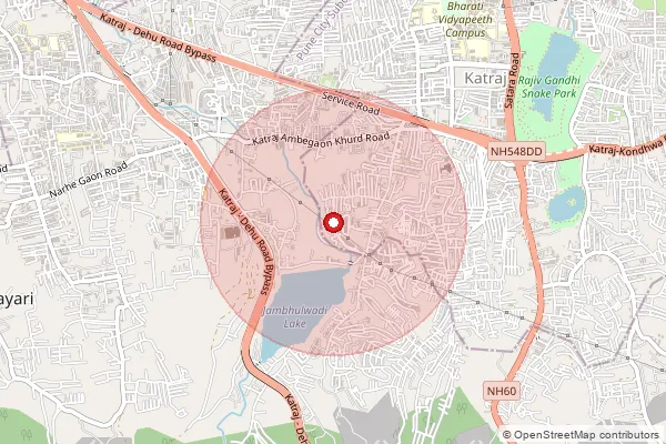 Map showing approximate area covered by Pincode 411073 — Ambegaon Bk Dso, Pune