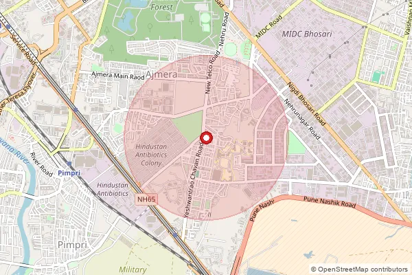 Map showing approximate area covered by Pincode 411078 — Ndc Pimpri Pf, Na