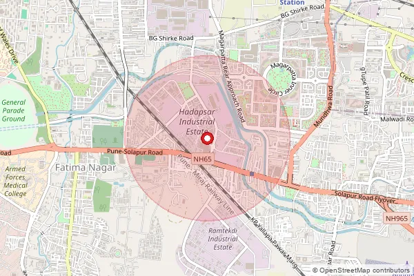 Map showing approximate area covered by Pincode 411080 — Ndc Hadapsar Ie, Na