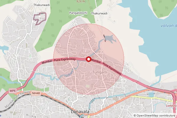 Map showing approximate area covered by Pincode 412101 — Ravet B.O, Pune