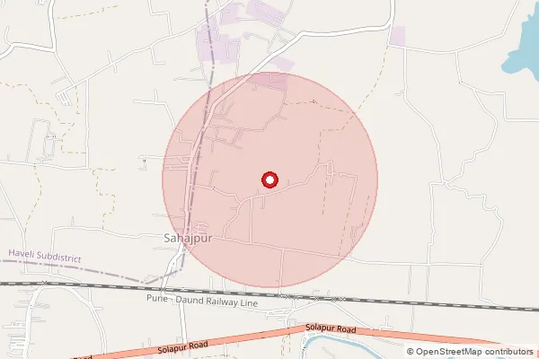 Map showing approximate area covered by Pincode 412202 — Koregaon Mul B.O, Pune