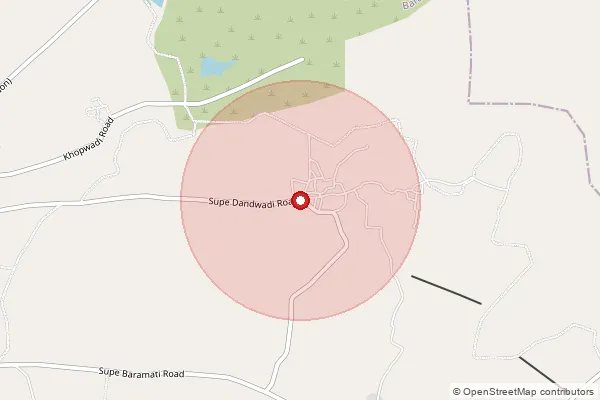 Map showing approximate area covered by Pincode 412204 — Babhurdi B.O, Pune