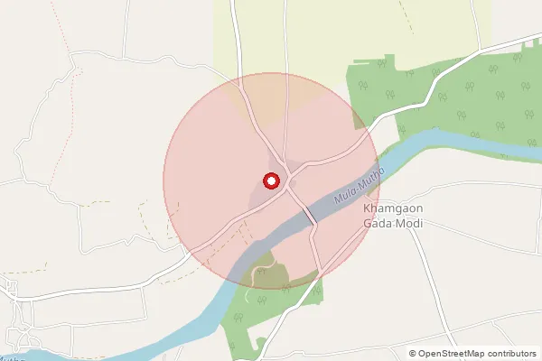 Map showing approximate area covered by Pincode 412207 — Dahitane B.O, Pune