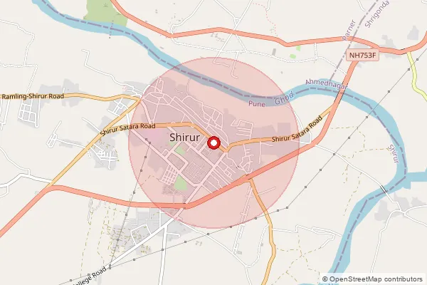 Map showing approximate area covered by Pincode 412210 — Inamgaon B.O, Pune