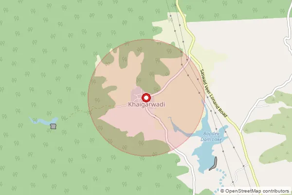 Map showing approximate area covered by Pincode 412301 — Bhivari B.O, Pune