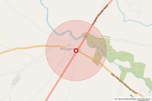 Map showing approximate area covered by Pincode 412304 — Murti Modhave B.O, Pune