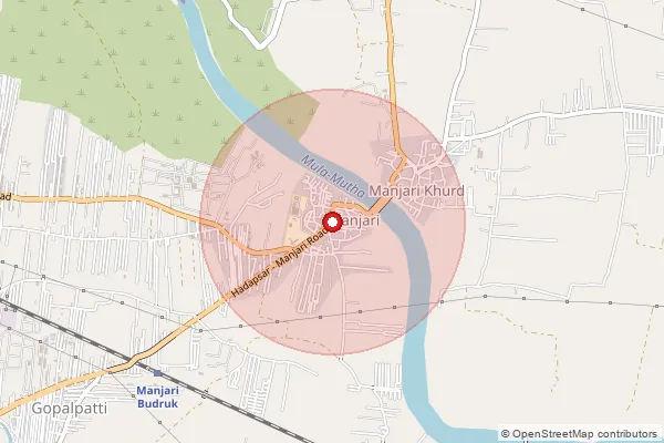 Map showing approximate area covered by Pincode 412307 — Manjari Farm S.O, Pune
