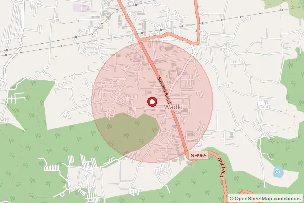 Map showing approximate area covered by Pincode 412308 — Uruli Devachi B.O, Pune