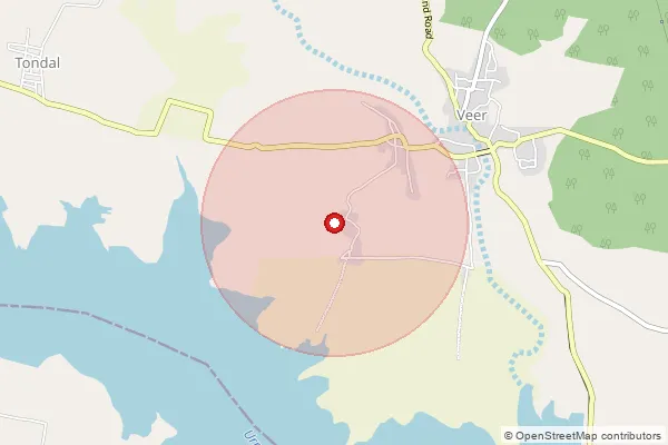 Map showing approximate area covered by Pincode 412312 — Tondal B.O, Pune
