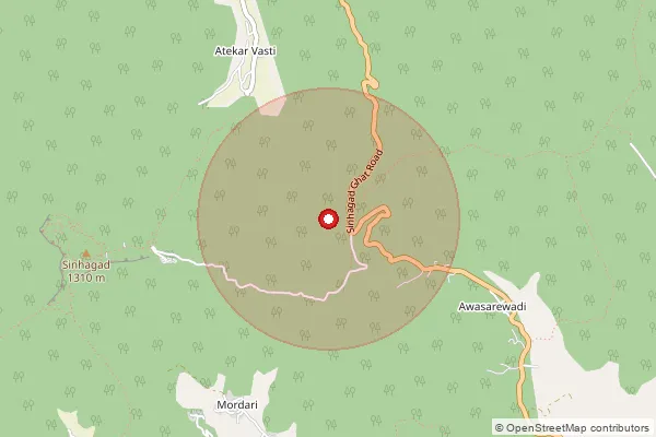 Map showing approximate area covered by Pincode 412401 — Gunjalwadi B.O, Pune