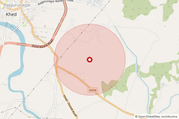 Map showing approximate area covered by Pincode 412402 — Kharoshi B.O, Pune