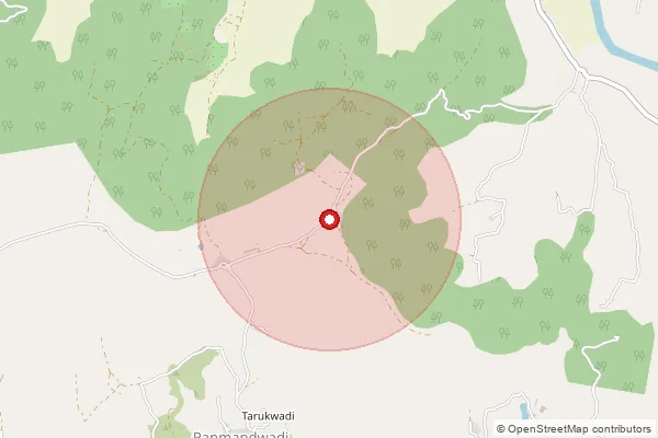 Map showing approximate area covered by Pincode 412404 — Washere B.O, Pune