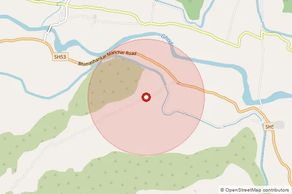 Map showing approximate area covered by Pincode 412408 — Amondi B.O, Pune