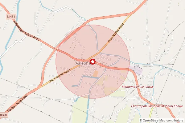 Map showing approximate area covered by Pincode 412411 — Alephata B.O, Pune