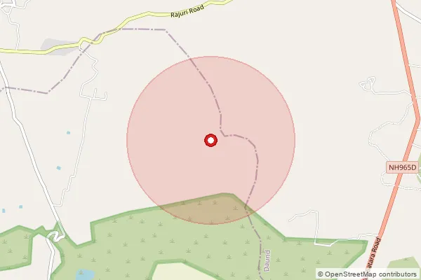 Map showing approximate area covered by Pincode 412412 — Kolvadi B.O, Pune