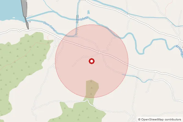 Map showing approximate area covered by Pincode 412803 — Bopardi B.O, Satara