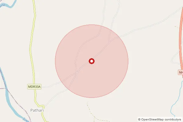 Map showing approximate area covered by Pincode 413002 — Musti B.O, Solapur